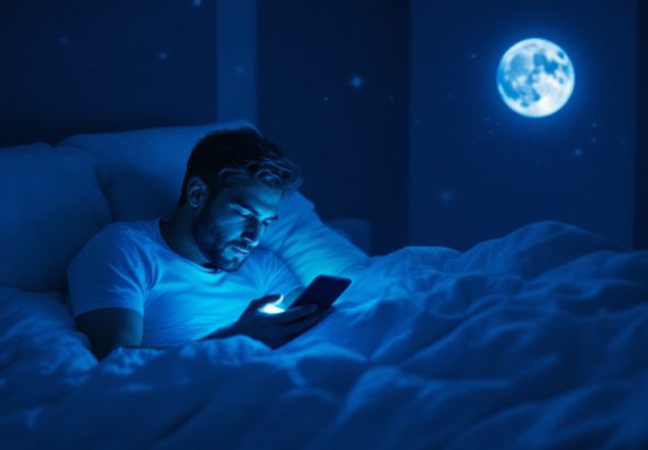blue light and sleep in men